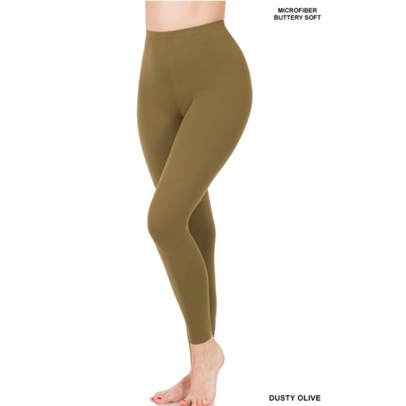 NWT ZENANA PREMIUM MICROFIBER FULL LENGTH LEGGINGS - Picture 1 of 2